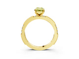 Yellow gold Fancy Yellow Emerald  Solitaire with Pavé Band and Four-Prong Setting_327