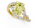 Yellow gold Fancy Yellow Emerald  Solitaire with Pavé Twist Band and Four-Prong Setting_60