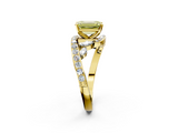 Yellow gold Fancy Yellow Emerald  Solitaire with Pavé Twist Band and Four-Prong Setting_61