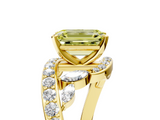 Yellow gold Fancy Yellow Emerald  Solitaire with Pavé Twist Band and Four-Prong Setting_64