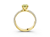 Yellow gold Fancy Yellow Emerald  Solitaire with Pave Band and Four-Prong Setting_6