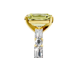 Yellow gold Fancy Yellow Emerald  Solitaire with Side Baguettes and Channel Set Band_50