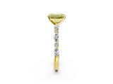 Yellow gold Fancy Yellow Emerald  Solitaire with Side Stones on a Pavé Band and Four-Prong Setting_26