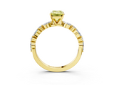 Yellow gold Fancy Yellow Emerald  Solitaire with Side Stones on a Pavé Band and Four-Prong Setting_27