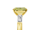 Yellow gold Fancy Yellow Emerald  Solitaire with Tapered Baguette Side Stones on a Classic Band with Four-Prong Setting_83