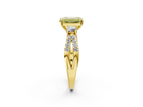 Yellow gold Fancy Yellow Emerald  Three-Stone Diamond Ring with Pavé Split Shank and Four-Prong Setting_64