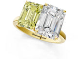 Yellow gold Fancy Yellow Emerald  and Emerald Cut Toi Moi Ring with Prong Setting_47