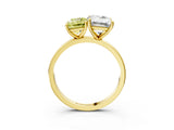 Yellow gold Fancy Yellow Emerald  and Emerald Cut Toi Moi Ring with Prong Setting_49