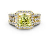 Yellow gold Fancy Yellow Heart -Cut Halo Diamond Ring with Split Shank and Four-Prong Setting_89