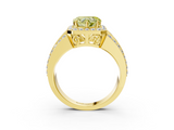 Yellow gold Fancy Yellow Heart -Cut Halo Diamond Ring with Split Shank and Four-Prong Setting_92