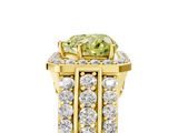 Yellow gold Fancy Yellow Heart -Cut Halo Diamond Ring with Split Shank and Four-Prong Setting_94