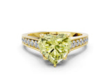 Yellow gold Fancy Yellow Heart  Brilliant Cut Diamond Engagement Ring with Pavé Band and Four-Prong Setting_49