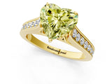 Yellow gold Fancy Yellow Heart  Brilliant Cut Diamond Engagement Ring with Pavé Band and Four-Prong Setting_50