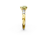 Yellow gold Fancy Yellow Heart  Brilliant Cut Diamond Five-Stone Prong Set Engagement Ring with Channel Band_5