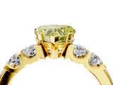 Yellow gold Fancy Yellow Heart  Brilliant Cut Diamond Five-Stone Prong Set Engagement Ring with Channel Band_7