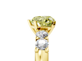 Yellow gold Fancy Yellow Heart  Brilliant Cut Diamond Five-Stone Prong Set Engagement Ring with Channel Band_8