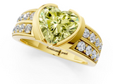 Yellow gold Fancy Yellow Heart  Brilliant Diamond Channel Set Wide Band Ring with Bezel Setting_21