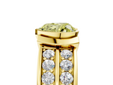 Yellow gold Fancy Yellow Heart  Brilliant Diamond Channel Set Wide Band Ring with Bezel Setting_25