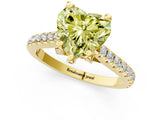 Yellow gold Fancy Yellow Heart  Brilliant Diamond Solitaire with Pavé Band and Four-Prong Setting 2