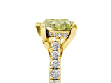 Yellow gold Fancy Yellow Heart  Brilliant Diamond Solitaire with Pavé Band and Four-Prong Setting 5