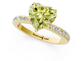 Yellow gold Fancy Yellow Heart  Brilliant Pavé Band Solitaire with Four-Prong Setting_42