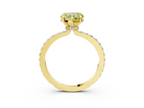 Yellow gold Fancy Yellow Heart  Brilliant Pavé Band Solitaire with Four-Prong Setting_44