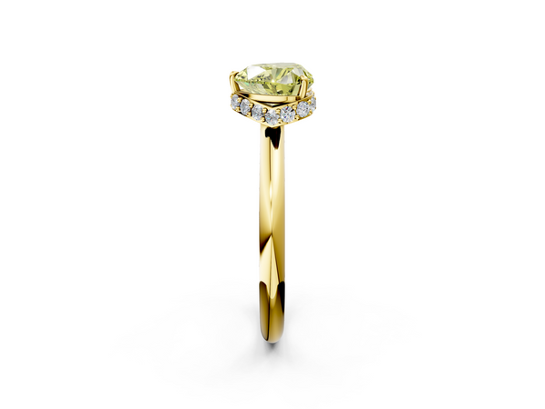 Yellow gold Fancy Yellow Heart  Brilliant Solitaire Engagement Ring with Six-Prong Setting and Classic Band