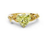 Yellow gold Fancy Yellow Heart  Brilliant Solitaire with Leaf Motif Band and Four-Prong Setting_62