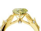 Yellow gold Fancy Yellow Heart  Brilliant Solitaire with Leaf Motif Band and Four-Prong Setting_66