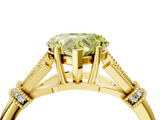 Yellow gold Fancy Yellow Heart  Brilliant Solitaire with Pave Band and Four-Prong Setting_24