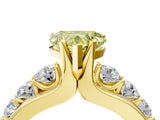 Yellow gold Fancy Yellow Heart  Brilliant Solitaire with Side Stones on a Pave Band and Four-Prong Setting_28