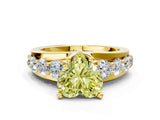 Yellow gold Fancy Yellow Heart  Brilliant Solitaire with Side Stones on a Pave Band and Four-Prong Setting_38