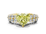 Yellow gold Fancy Yellow Heart  Cluster Diamond Engagement Ring with Pavé Band and Four-Prong Setting_63