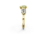 Yellow gold Fancy Yellow Heart  Cluster Diamond Engagement Ring with Pavé Band and Four-Prong Setting_65