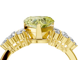 Yellow gold Fancy Yellow Heart  Cluster Diamond Engagement Ring with Pavé Band and Four-Prong Setting_67