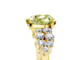 Yellow gold Fancy Yellow Heart  Cluster Diamond Engagement Ring with Pavé Band and Four-Prong Setting_68