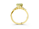 Yellow gold Fancy Yellow Heart Cut Brilliant Diamond Solitaire Ring with Pear Side Stones and Four-Prong Setting_6