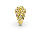 Yellow gold Fancy Yellow Heart Cut Brilliant Halo Pave Diamond Milgrain Ring_2