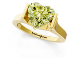 Yellow gold Fancy Yellow Heart Cut Brilliant Solitaire Diamond Ring with Channel Set Band and Bar Prong Setting_1