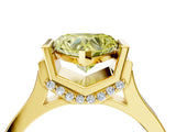 Yellow gold Fancy Yellow Heart Cut Brilliant Solitaire Diamond Ring with Channel Set Band and Bar Prong Setting_4