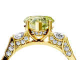 Yellow gold Fancy Yellow Heart Cut Brilliant Three-Stone Pave Band with Four-Prong Setting_4