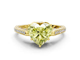 Yellow gold Fancy Yellow Heart  Cut Cathedral Pave Diamond Engagement Ring with Six-Prong Setting_33