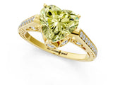 Yellow gold Fancy Yellow Heart  Cut Cathedral Pave Diamond Engagement Ring with Six-Prong Setting_34