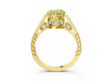 Yellow gold Fancy Yellow Heart  Cut Cathedral Pave Diamond Engagement Ring with Six-Prong Setting_36