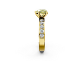 Yellow gold Fancy Yellow Heart  Cut Channel Set Diamond Engagement Ring with Four-Prong Setting_220
