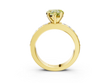 Yellow gold Fancy Yellow Heart  Cut Channel Set Diamond Engagement Ring with Four-Prong Setting_221