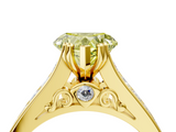 Yellow gold Fancy Yellow Heart  Cut Channel Set Solitaire Engagement Ring with Prong Setting_24