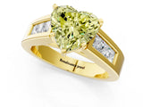 Yellow gold Fancy Yellow Heart Cut Cut Channel Set Solitaire Ring with Four-Prong Setting_1