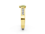 Yellow gold Fancy Yellow Heart Cut Cut Channel Set Solitaire Ring with Four-Prong Setting_2