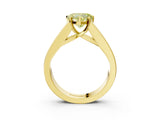 Yellow gold Fancy Yellow Heart Cut Cut Channel Set Solitaire Ring with Four-Prong Setting_3